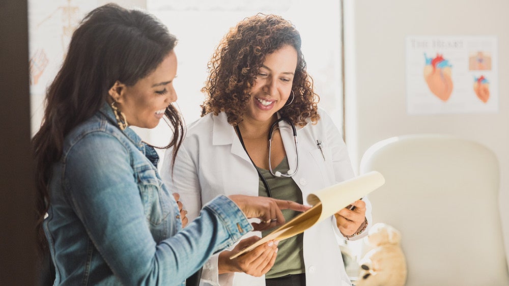 Woman consulting her doctor