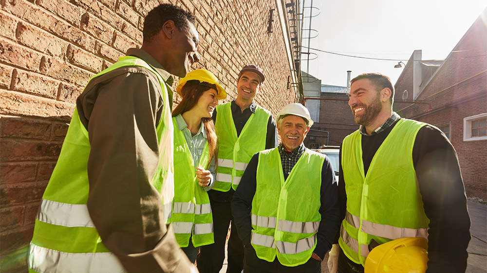 group of construction workers outside