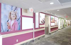 Hallway with pictures of happy children