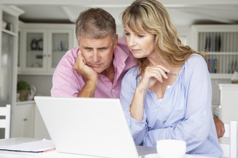 couple with laptop