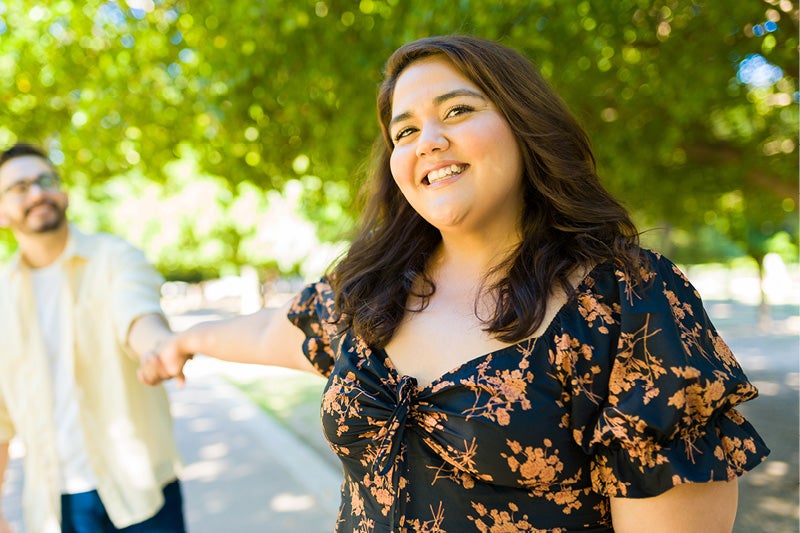 Women smiling